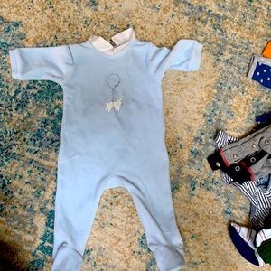 Baby boy loop velvet footed pajamas